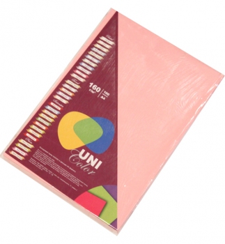 Папір Uni Color Pastel A4 160 г/м2, 100 арк. Pink (рожевий) 154039