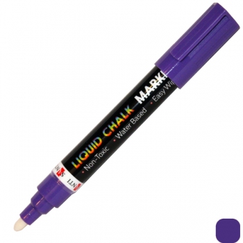 Маркер меловой фиолетовый SANTI, клуглый и  скошенный наконечник 5 мм (390563)