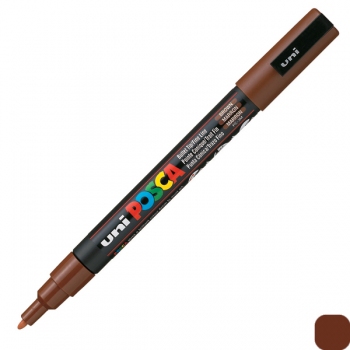 Художній маркер-фарба POSCA 0,9 -1,3 мм, конусний письмовий вузол, коричневий, uni PC-3M.Brown