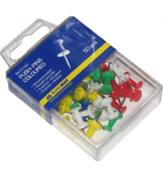 Кнопки-цвяшки (50 шт.) кольорові Buromax ВМ.5150