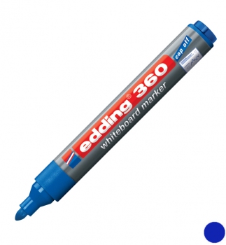 Маркер для дошок, 1,5-3 мм, конусний письмовий вузол, синій Edding e-360/03 заправляється