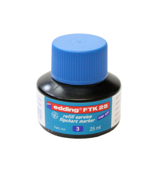 Чернило для заправки маркеров Edding 380 синего цвета, код Edding FTK25 25 мл