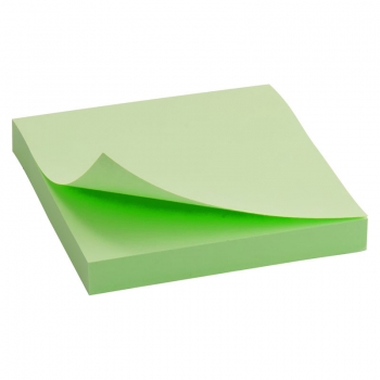 Блок паперу з клейким шаром 75x75 мм, 100 арк.  Delta by Axent D3314-02 пастельний зелений
