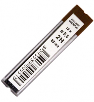 Стрижні для механічного олівця 0,5 мм, (12 штук в упаковці)  Koh-i-noor 4152.2H