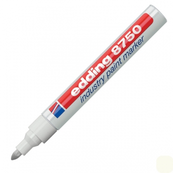 Маркер лаковый 2,0 - 4,0 мм, конусообразный наконечник, белый, Edding Industry Paint marker e-8750/11