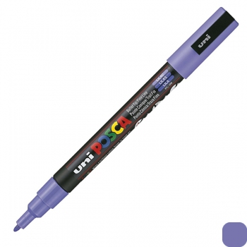 Художній маркер-фарба POSCA 0,9 -1,3 мм, конусний письмовий вузол, бузковий, uni PC-3M.Lilac