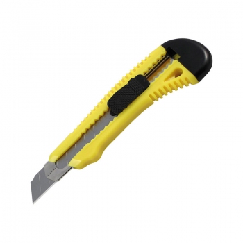 Нож канцелярский, лезвие 18 мм, механический фиксатор Delta by Axent 6622-02 желтый корпус
