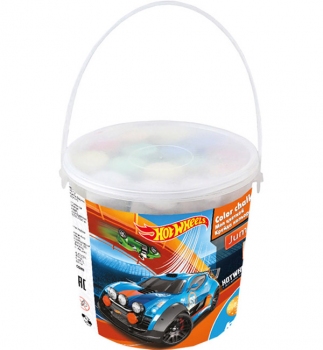 Крейда кругла, кольорова JUMBO у пластиковому кошику 15 штук KITE Hot Wheels HW16-074