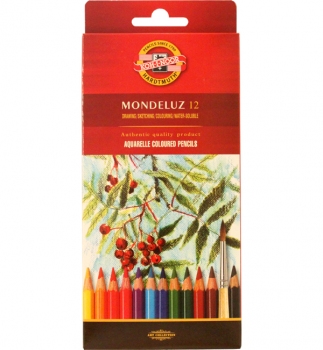 Олівці кольорові акварельні 12 кольорів Mondeluz , Koh-i-noor 3716012001KS