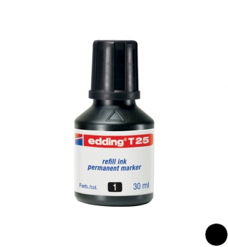 Чорнило для заправки перманентних маркерів Edding e-370, e-390, чорний Permanent e-T25/01, 30 мл