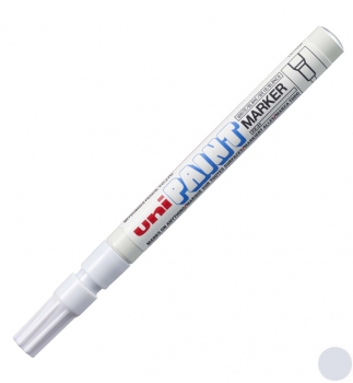 Маркер перманентний технічний 0,8 - 1,2 мм, конусний письмовий вузол, білий, uni Paint marker PX-21