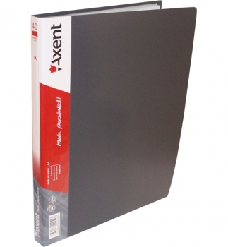 Папка пластиковая с 40 файлами А4 AXENT 1040-03-А серый