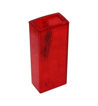 Чинка з контейнером флуоресцентная Ice Colors Faber-Castell 125FLV червоний