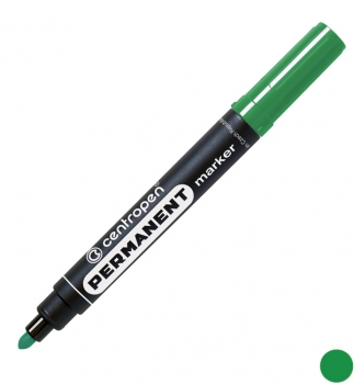 Маркер перманентний 2,5 мм, конусний письмовий вузол, зелений Centropen Permanent 8566/04