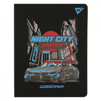 Щоденник шкільний 170 x 212 мм, Yes /911609/ PU тверда обкладинка Night city drifter