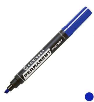 Маркер перманентний 1-4,6 мм, клиновидний письмовий вузол, синій, Centropen Permanent 8576/03