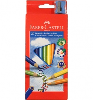 Карандаши цветные Jumbo EcoPencils 20 цветов картонная упаковка, Faber-Castell 116520