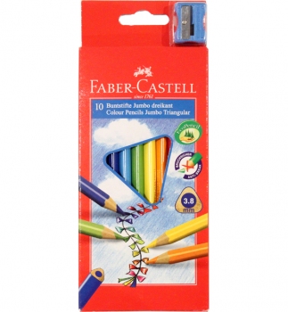Карандаши цветные Jumbo EcoPencils 10 цветов картонная упаковка, Faber-Castell 116510