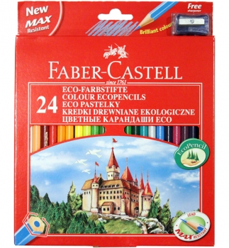 Олівці кольорові Colour EcoPencils 24 кольори, картонна упаковка, Faber-Castell 120124