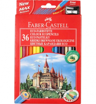 Олівці кольорові Colour EcoPencils 36 кольорів, картонна упаковка, Faber-Castell 120136