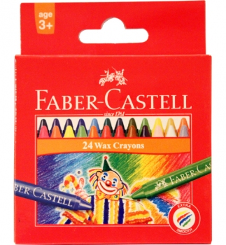 Мелки восковые 24 цвета, d8 мм, Faber-Castell 120057