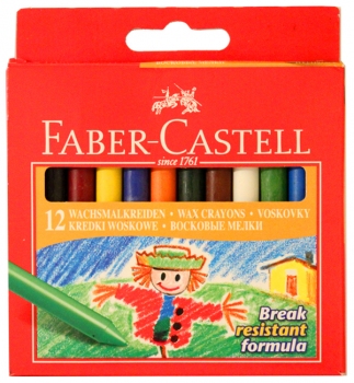 Крейда воскова 12 кольорів, d8 мм, Faber-Castell 141012