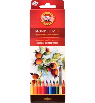 Олівці кольорові акварельні 18 кольорів Mondeluz , Koh-i-noor 3717018001KS