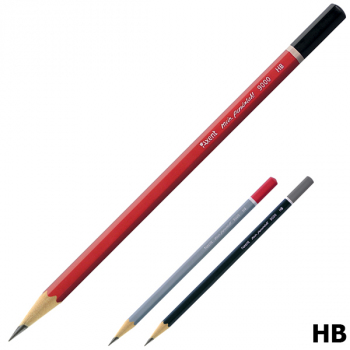 Олівець графітний твердо-м'який HB, шестигранний корпус без гумки, Axent 9000-А