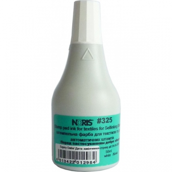 Штемпельна фарба для ткани на спиртовій основі 50 мл (біла) NORIS 325 CW 50 бел