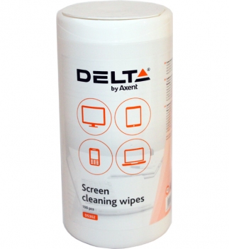 Серветки вологі для TFT моніторів 100 штук в упаковці Delta by Axent D5302