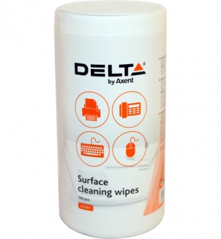 Салфетки влажные для орг.техники 100 штук в упаковке Delta by Axent D5301