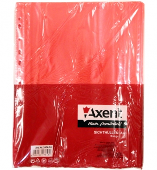Файли А4, 40 мкм 100 шт./уп. AXENT 2004-24-А червоні