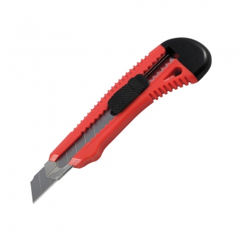 Нож канцелярский, лезвие 18 мм, механический фиксатор Delta by Axent 6622-01 красный корпус