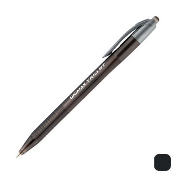 Ручка кулькова масляна автоматична Trio RT 1,0 мм Unimax UX-109-01 чорний