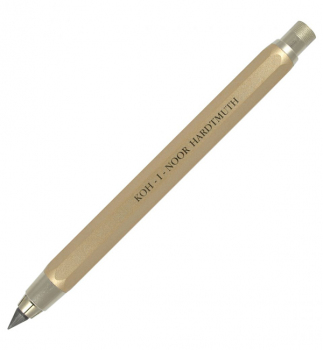 Олівець механічний металевий корпус з чинкою цанговий 5,6 мм Koh-i-noor 5340 золотий