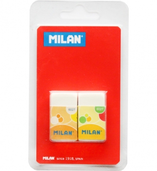 Комплект ластиків в блістері Milan ml.ВРМ10052  помаранчевий + жовтий