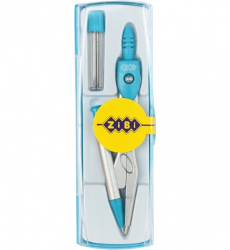 Циркуль з механічним олівцем + комплект грифелів 0,7 мм ZiBi ZB.5340MP-14 блакитний