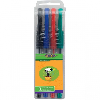 Комплект з 4-х кольорових гелевих ручок ZiBi zb.2202-99