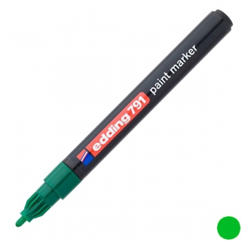 Маркер лаковий 1-2 мм, конусний письмовий вузол, зелений, Edding Paint marker e-791/04