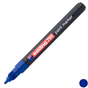 Маркер лаковий 1-2 мм, конусний письмовий вузол, синій, Edding Paint marker e-791/03