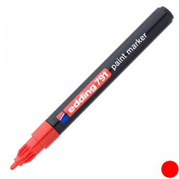 Маркер лаковий 1-2 мм, конусний письмовий вузол, червоний, Edding Paint marker e-791/02