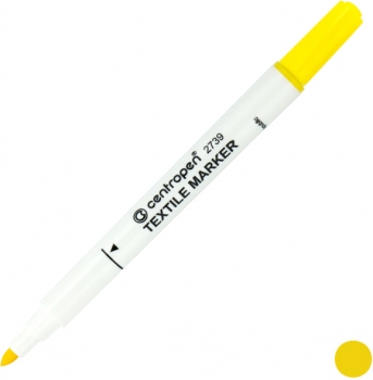 Маркер для маркировки ткани, 2 мм, конусообразный наконечник, Centropen TEXTILE 2739/05 желтый