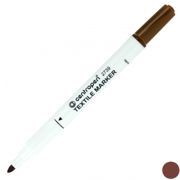 Маркер для маркування тканини, 2 мм, конусний письмовий вузол, Centropen TEXTILE 2739/07 коричневий