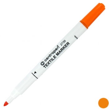 Маркер для маркування тканини, 2 мм, конусний письмовий вузол, Centropen TEXTILE 2739/06 помаранчевий