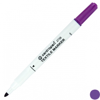 Маркер для маркування тканини, 2 мм, конусний письмовий вузол, Centropen TEXTILE 2739/08 фіолетовий
