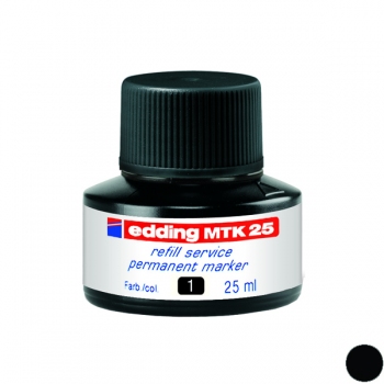 Чорнило для заправки перманентних маркерів Edding e-300, e-330, Permanent e-MTK25/01, 25 мл чорний