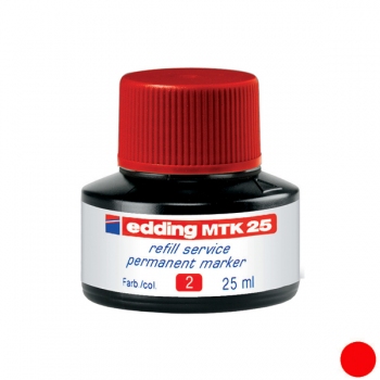 Чорнило для заправки перманентних маркерів Edding e-300, e-330, Permanent e-MTK25/02, 25 мл червоний
