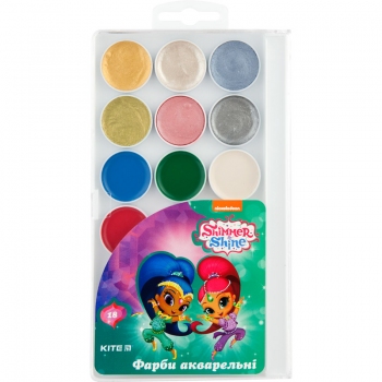 Фарби акварельні  18 кольорів в пластиковій упаковці Kite Shimmer&Shine SH18-042