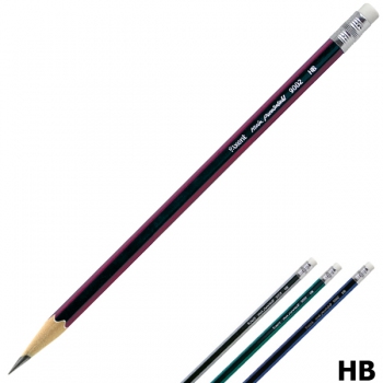 Олівець графітний твердом`який HB, шестигранний корпус з ластиком, Axent 9002-А