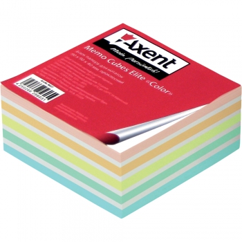 Блок кольорового паперу для нотаток Elite Color 9 х 9 х 4 см, не клеєний Axent 8026-А